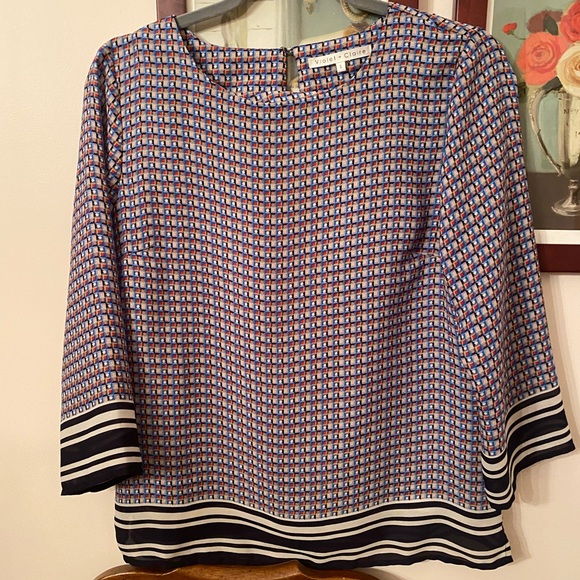 Women's Violet + Claire Multicolor Diamond Patterned Top Size Small - Picture 1 of 7
